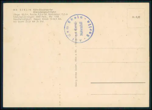 AK Motorschiff M.S. Berlin Köln-Düsseldorfer Rheindampfschifffahrt auf dem Rhein