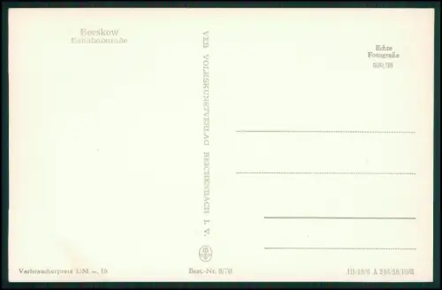 Foto AK - Beeskow Oder-Spree - Bahnhofstraße mit Postamt Schilder Bürgerhäuser