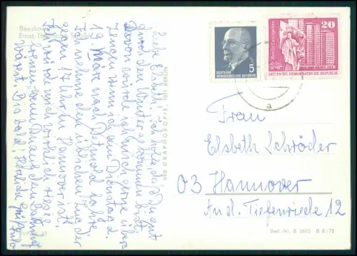 Foto AK - Beeskow Oder-Spree - Ernst-Thälmann-Straße - Trabant Simson Schwalbe