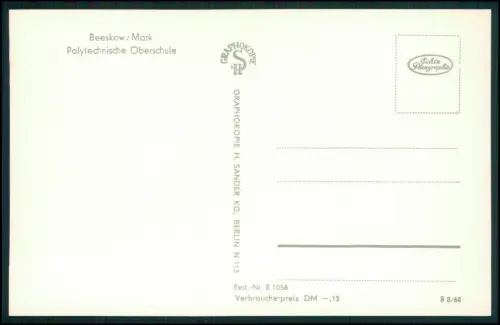 2x Foto AK - Beeskow Oder-Spree - Breite Straße mit der Friedrich-Engels-Schule