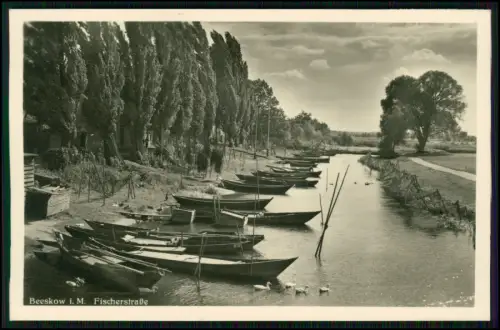 3x Foto AK - Beeskow Oder-Spree - Fischerstraße Boote an der Spree - u.a. Szenen