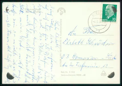 2x Foto AK - Beeskow Breite Straße 1960er Jahre - Straßenansicht Geschäfte Auto