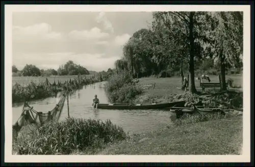 3x Foto AK - Beeskow Oder-Spree - Fischerboote am Ufer, Netze - und andere