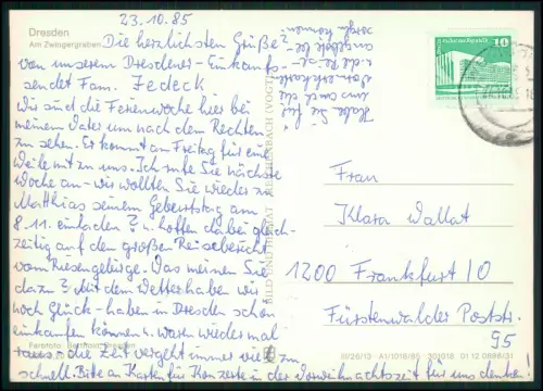 8x Foto AK - Postkarten - Dresden in Sachsen - DDR Ansichten 1960er