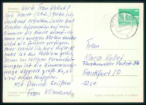 8x Foto AK - Postkarten - Dresden in Sachsen - DDR Ansichten 1960er