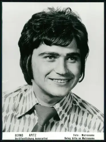Bernd Apitz - originales Pressefoto 1970er Jahre Metronome Records Musik 17x13cm