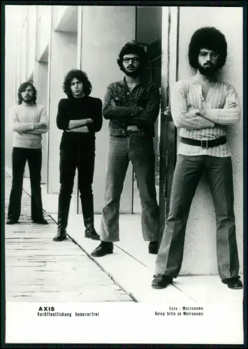 Band AXIS - originales Pressefoto 1970er - Metronome Records Rockmusik - 18x13cm