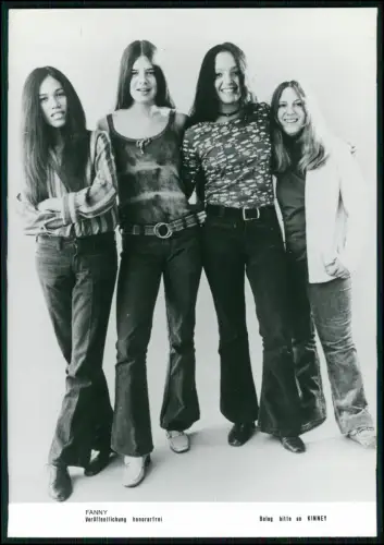 L.A. - Fanny original Pressefoto  1970er Rockband Women in Rock Kinney 17x13cm