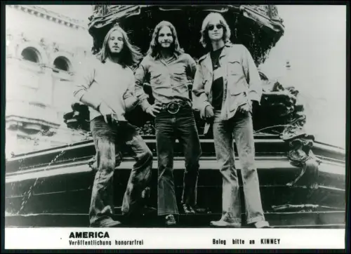 London Band America - originales Pressefoto 1970er Kinney Music Folkrock 18x13cm