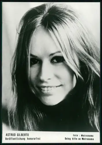 New York Astrud Gilberto - original Pressefoto 1960er - Bossa Nova Jazz 17x13cm