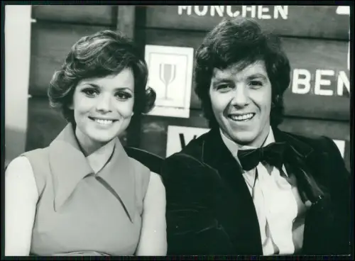Michael Schanze - und Uschi Glas - original Liberty Pressefoto 1970er TV 18x13cm