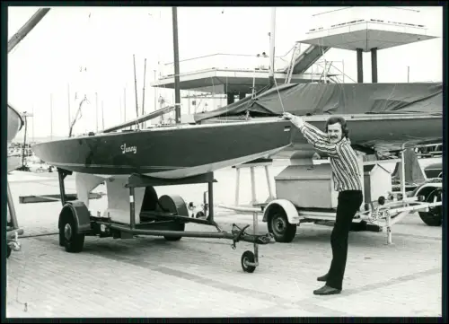 Kiel Hajo Sänger Starboot Sunny Olympiahafen Schilksee 1972 - BASF Foto 17x13cm