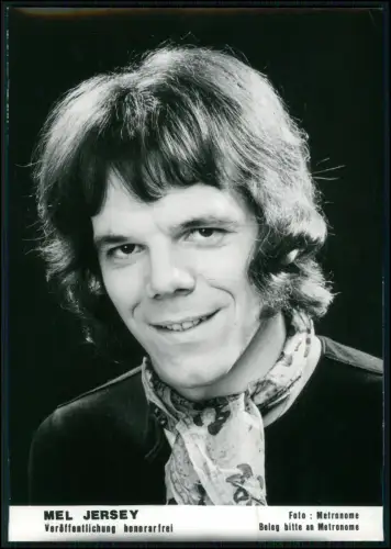 Mel Jersey Original Pressefoto 1970er - Musik Sänger Drafi Deutscher Duo 18x13cm