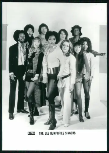 The Les Humphries Singers Decca Original Pressefoto 1971 Soul Pop Gospel 17x13cm