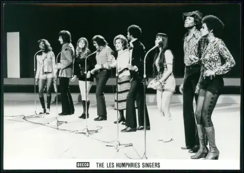 The Les Humphries Singers Decca Original Pressefoto 1971 Soul Pop Gospel 17x13cm