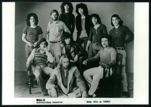 MALO – Original Kinney Pressefoto 1970er Latin Rock Band San Francisco - 18x13cm