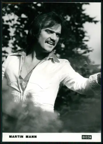 Martin Mann – Original DECCA Pressefoto 1971 Deutscher Schlager Sänger - 18x13cm