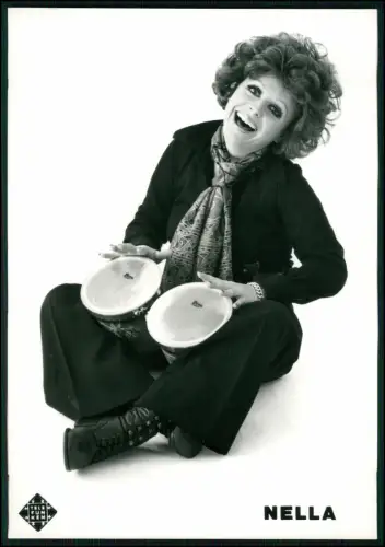 Nella Original Telefunken Pressefoto 1971 Deutsch Schlagersängerin Bongo 18x13cm