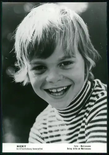 Nicky – Original Metronome Pressefoto 1970er - Kinderstar Sänger - 18x13cm