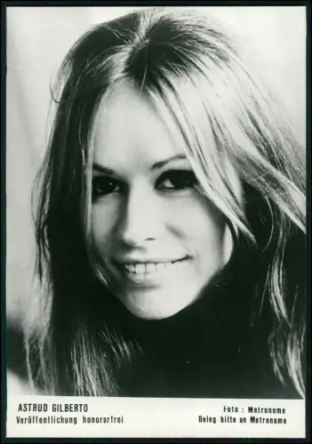 Astrud Gilberto – Original Metronome Pressefoto 1971 Bossa Nova Brasil - 18x13cm