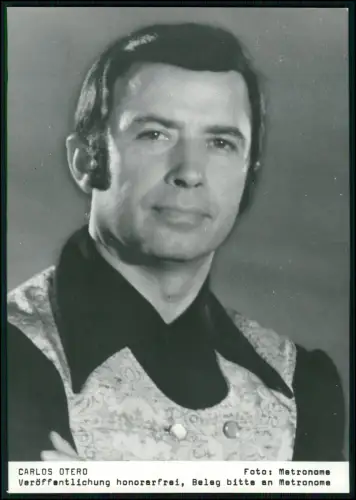Carlos Otero – Original Metronome Pressefoto 1970er Spanischer Sänger - 18x13cm