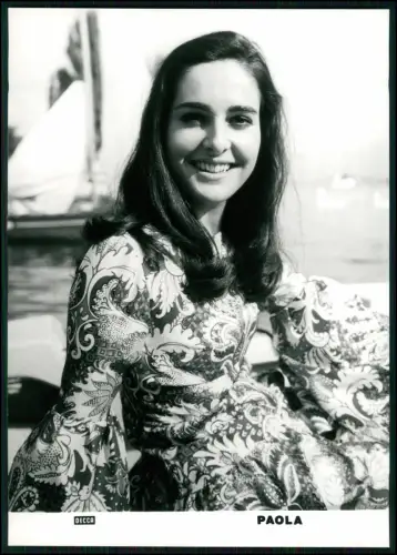 Paola del Medico – Original Decca Pressefoto 1970er Schweizer Sängerin - 18x13cm