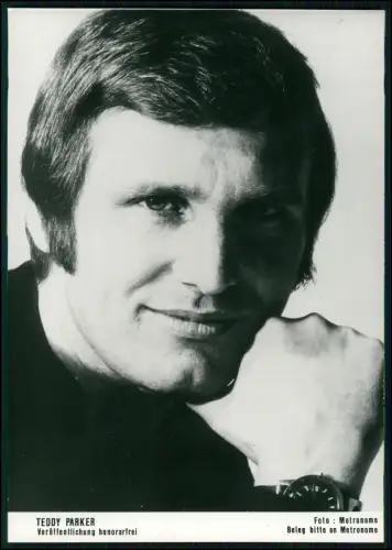 Teddy Parker – Original Pressefoto 1970er Jahre - Porträt Schlagerstar - 18x13cm