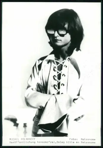 Michel Polnareff – Original Metronome Pressefoto 1970er Frankreich Pop - 18x13cm