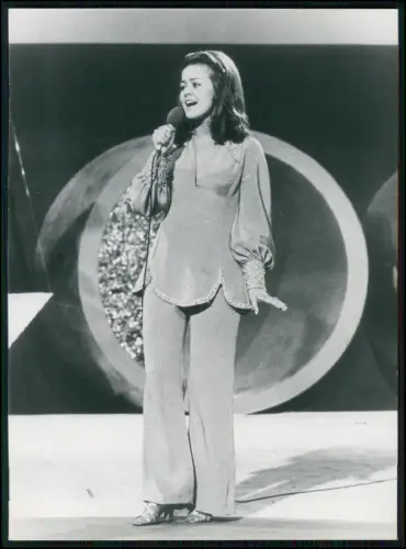 Pat Simon – Original Metronome Pressefoto 1970er - Sängerin Bühne - 17x13cm