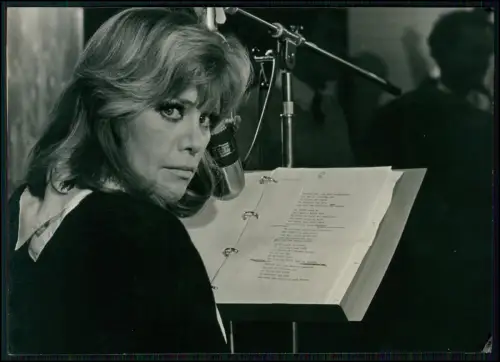 Hildegard Knef Original Pressefoto 1971 Studioaufnahme Sängerin Filmstar 18x13cm