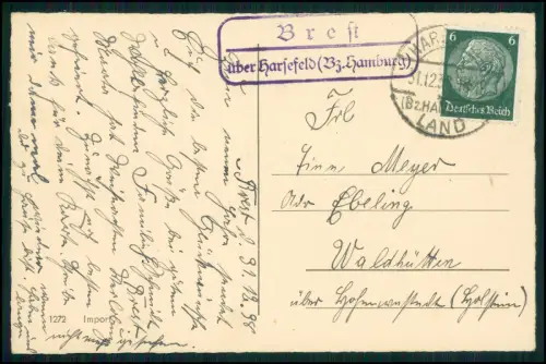 AK  Brest Harsefeld Hamburg Landpoststempel - Mädchen mit Puppe Weihnachten 1938