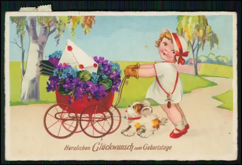 AK - Landpoststempel Sittensen Gr. Ippensen - Mädchen Hund Wagen 1938 gelaufen