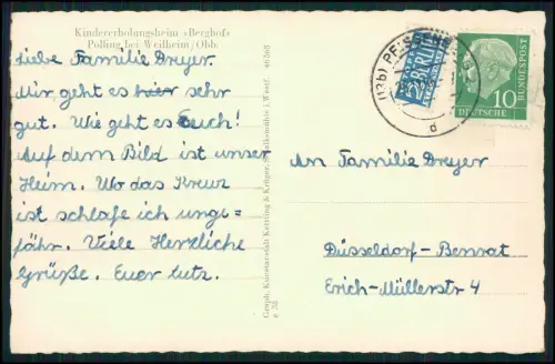 AK Kindererholungsheims Berghof Polling Weilheim - Kindergruppe Gymnastikübungen