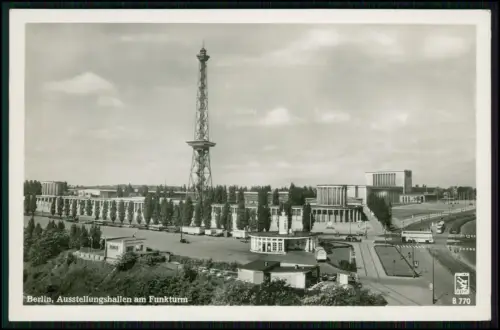 4x Berlin Funkturm Messegelände Ausstellungshallen u.a.Verlag Klinke Echtfoto AK