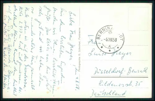 Echt Foto AK - Pontresina Engadin Schweiz - mit Piz Palü - und Roseggletscher