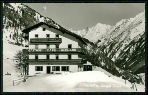 Echt Foto AK - Sölden Ötztal Tirol - Gasthof Café Hermann - Winter Bergpanorama