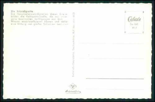 4x Foto AK - Iserlohn Dechenhöhle Kristallgrotte - alle Cekade Cramers Dortmund