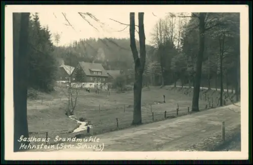 3x Foto AK - Gasthaus Grundmühle im Polenztal zwischen Hohnstein u. Bad Schandau