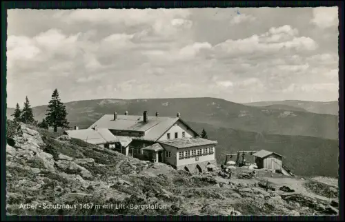 Großer Arber Bayerischer Wald - Schutzhaus Bergstation Lift Panorama Arbermassiv