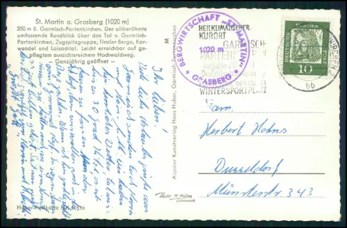 Garmisch-Partenkirchen -Blick v. St. Martin am Grasberg imposante Zugspitzgruppe