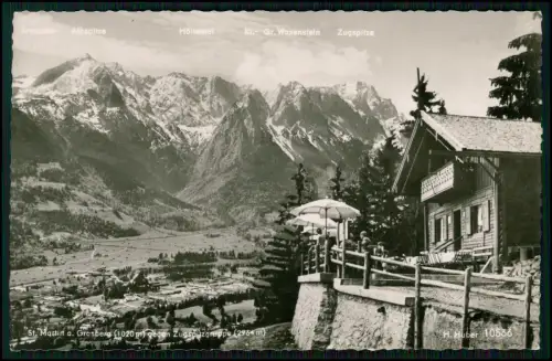 Garmisch-Partenkirchen -Blick v. St. Martin am Grasberg imposante Zugspitzgruppe