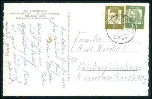 Foto AK - Altenbüren Mühle Brilon - Hochsauerland - Gasthof Zum Mühlengrund Café