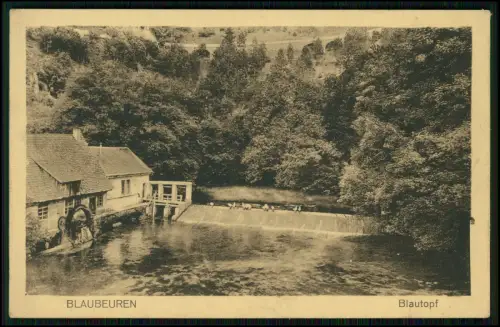 AK - Blaubeuren Blautopf mit Hammer-Mühle und Wehr - Schwäbische Alb - um 1930