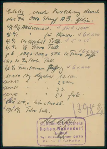 4x Postkarte Ganzsache Apotheke Stempel St. 1944 gelaufen viel Handschrift Info