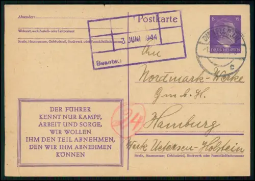4x Postkarte Ganzsache Apotheke Stempel St. 1944 gelaufen viel Handschrift Info