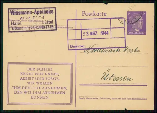 4x Postkarte Ganzsache Apotheke Stempel St. 1944 gelaufen viel Handschrift Info