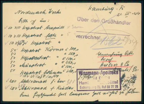 4x Postkarte Ganzsache Apotheke Stempel St. 1944 gelaufen viel Handschrift Info
