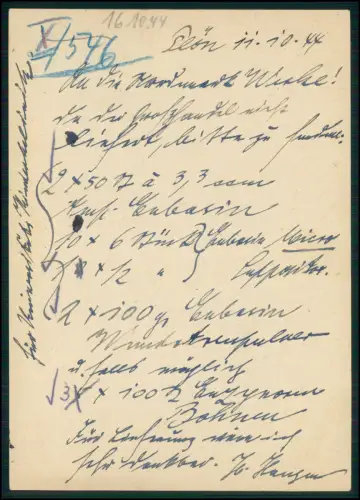 4x Postkarte Ganzsache Apotheke Stempel St. 1944 gelaufen viel Handschrift Info