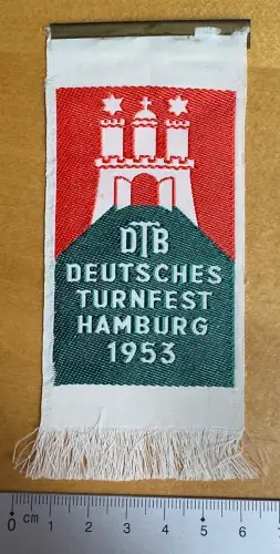 Hamburg - Deutsches Turnfest 1953 - DTB  Sportabzeichen Wimpel Fähnchen - 12x6cm