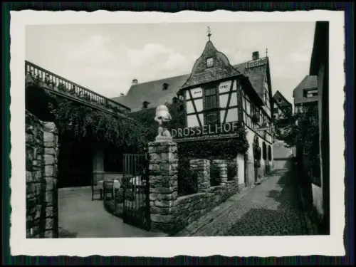 10x Foto Rüdesheim am Rhein Drosselhof Weinwirtschaft uvm. Straßen Rhein Ansicht